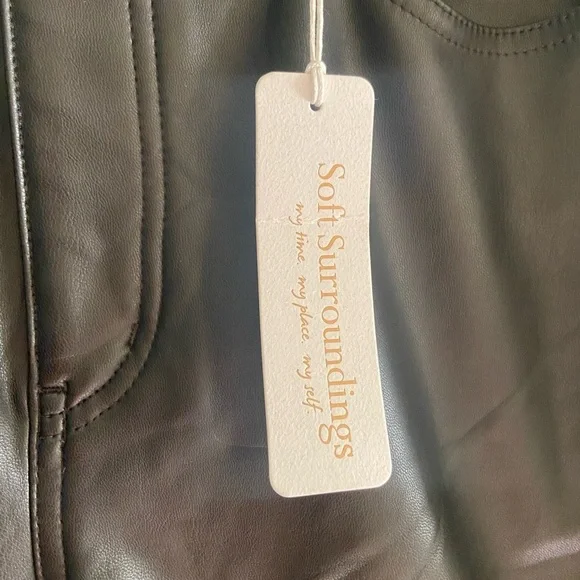 Soft Surroundings‎ Faux Leather Skinny Pants Black High Rise Women’s Size 10 NWT - Picture 6 of 8